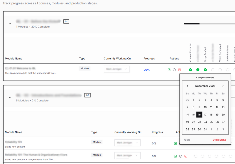 Custom Project Tracker Interface